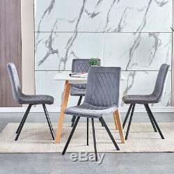 Set of 4 Velvet Dining Chairs Lounge Metal Leg Padded Dining Room Kitchen Office