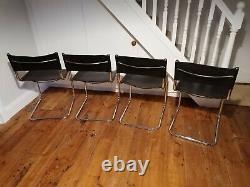 Set of 4 Vintage Habitat Chrome and Leather Cantilever Chairs Marcel Breuer