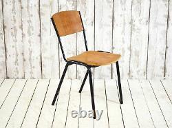 Set of 4 Vintage Industrial Stacking Café Bar Kitchen Dinning Chairs