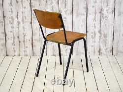 Set of 4 Vintage Industrial Stacking Café Bar Kitchen Dinning Chairs