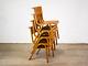 Set Of 4 Vintage Mid Century Plywood Stacking School Kitchen Chairs