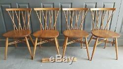 Set of 4x Ercol Candlestick Kitchen Dining Chairs in excellent condition