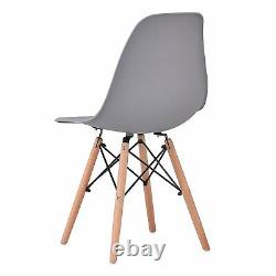 Set of 6 Dining Chairs Retro Wooden Legs Office Kitchen Lounge Chair Grey