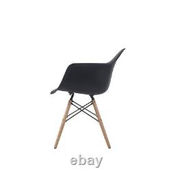 Set of 6 Retro Wooden/Metal Plastic Dining Office Lounge Chair Armchair