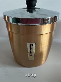 Set of 6 Vintage Anodised Aluminum 1950s 1960s Kitchen Cannisters Retro Copper