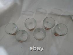 Set of 6 vintage The Dusseau Collection pheasant double old fashion glasses