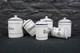 Set Of Six Vintage French Graduated Enamel Kitchen Storage Food Canisters