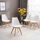 Set Of Wooden Design Dining Chairs Tulip Chair Retro Plastic Lounge Kitchen