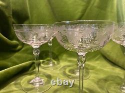 Set of five vintage champagne coupes/saucers/glasses