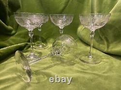 Set of five vintage champagne coupes/saucers/glasses