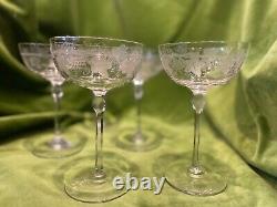Set of five vintage champagne coupes/saucers/glasses
