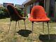 Set Of Four Lurashell Dinning Chairs With Vibrate Orange Covers 60's 70's Mcm