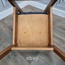 Set x4 Retro Vintage Wooden Danish Vinyl Kitchen Chairs Mid Century Modern