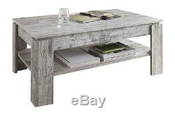 Shabby Chic Coffee Table Vintage White Pine Finish Contemporary Design Furniture