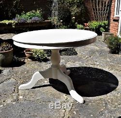 Shabby Chic Country Style Circular Pedestal Kitchen Dining Vintage Table SALE