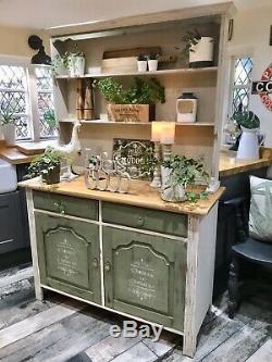 Shabby Chic Vintage Dresser In Annie Sloan Country Grey And Olive
