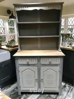 Shabby Chic Vintage Dresser In Annie Sloan French Linen And Country Grey