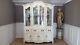 Shabby Chic Vintage Painted Large Dresser Glass Display Cabinet Mirror Back