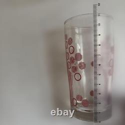 Showa Retro Pink Dots & Stripes Wood Cup Glass Set 3 Used