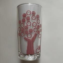 Showa Retro Pink Dots & Stripes Wood Cup Glass Set 3 Used