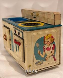Showa Retro Tin Play Cute Toy Kitchen Vintage Antique Pretend Play Collectible