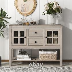 Sideboard 2 Drawers 2 Doors Cupboard Kitchen Buffet Cabinet With Storage Shelf