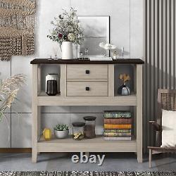 Sideboard with 2 Drawers Storage Cabinet Cupboard Kitchen Buffet Living Room