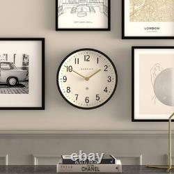 Silent Retro Wall Clock 30cm Black Metal Vintage Office Kitchen Decor