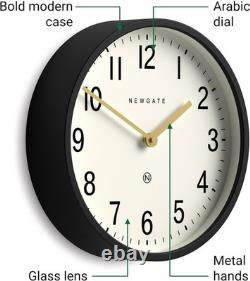 Silent Retro Wall Clock 30cm Black Metal Vintage Office Kitchen Decor