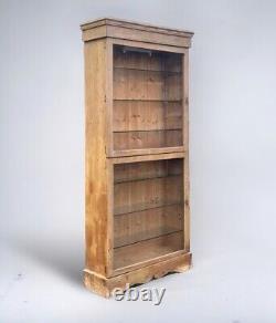 Slim Vintage Late C20th Glazed Solid Pine Shop Display Cabinet 7 Available