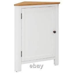 Small Corner Cabinet Solid Oak Wood Cupboard Wooden Rustic White Console Table