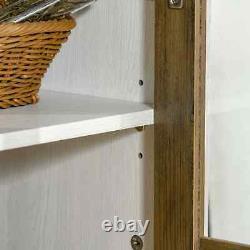 Small Cupboard Kitchen Sideboard 2 Door Glass Cabinet Room Pantry Storage Unit