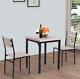Small Dining Table 2 Chairs Set Square Breakfast Space Saving Compact Seater New