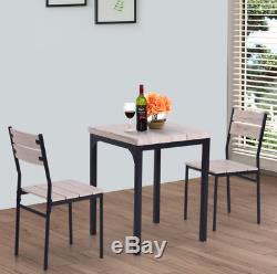 Small Dining Table 2 Chairs Set Square Breakfast Space Saving Compact Seater NEW