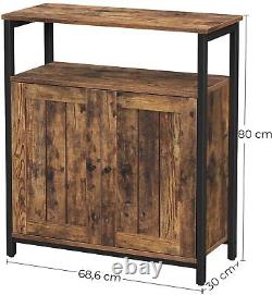 Small Industrial Cabinet Rustic Vintage Side Console Table Cupboard Storage Unit