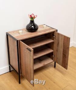 Small Industrial Cabinet Vintage Side Furniture Storage Cupboard Sideboard Unit