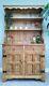 Solid Oak 2 Door Welsh Dresser Wooden Vintage Display Cabinet Kitchen Storage