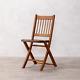Solid Oak Folding Chair Vintage Style Dark Wood Dining Chair