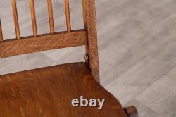 Solid Oak Folding Chair Vintage Style Dark Wood Dining Chair