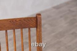 Solid Oak Folding Chair Vintage Style Dark Wood Dining Chair