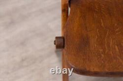Solid Oak Folding Chair Vintage Style Dark Wood Dining Chair