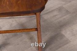 Solid Oak Folding Chair Vintage Style Dark Wood Dining Chair