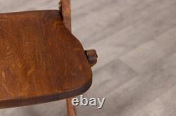 Solid Oak Folding Chair Vintage Style Dark Wood Dining Chair