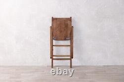 Solid Oak Folding Chair Vintage Style Dark Wood Dining Chair