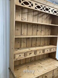 Solid Pine Vintage Country Farmhouse Kitchen Dresser