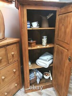 Solid Pine Vintage Kitchen Pantry Larder Cupboard Bookcase Housekeepers