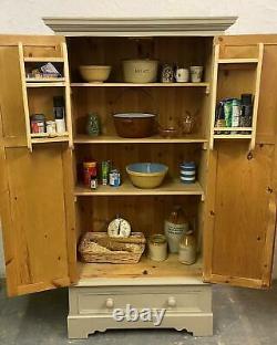 Solid Pine Vintage Kitchen Pantry Larder Cupboard Spice Racks