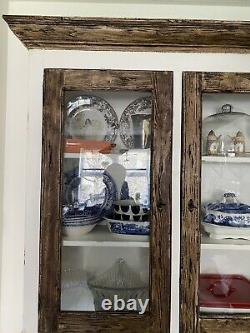 Solid wood vintage painted Indian 3 Doors display cabinet