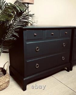 Stag Minstrel Furniture Chest Bedside Drawers Pair Dark Black Custom