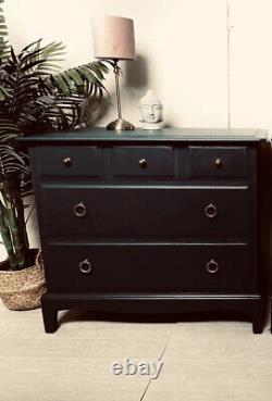 Stag Minstrel Furniture Chest Bedside Drawers Pair Dark Black Custom